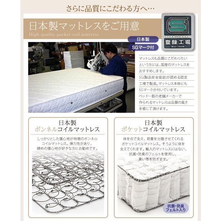 (タイムセール中) セミシングルベッド 国産ポケットコイルマットレス付き 白 ホワイト 連結ベッド_14