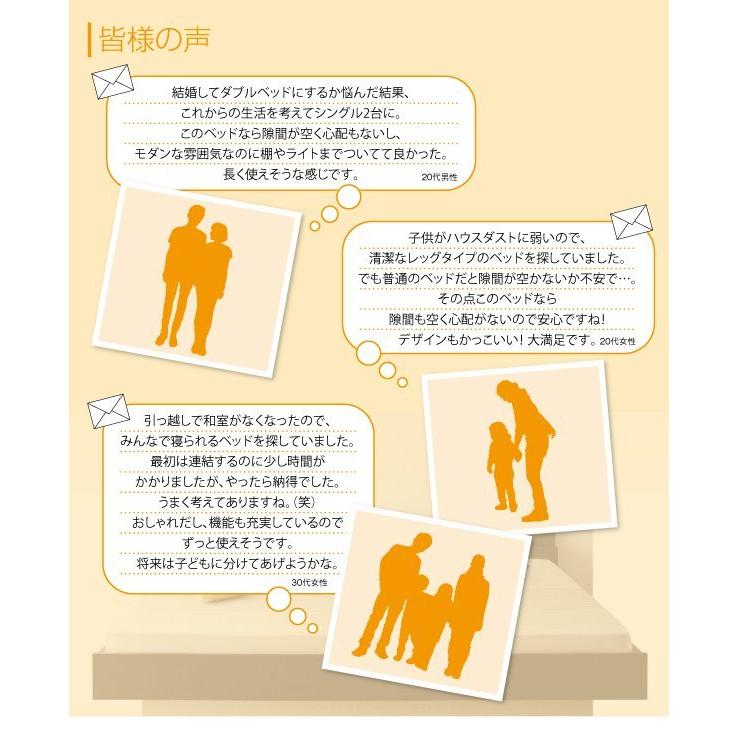 セミダブルベッド ボンネルコイルマットレス付き 白 ホワイト 連結ベッド_16