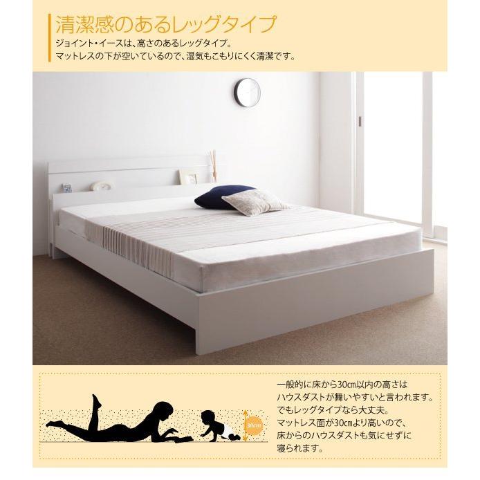 セミダブルベッド ボンネルコイルマットレス付き 白 ホワイト 連結ベッド_9