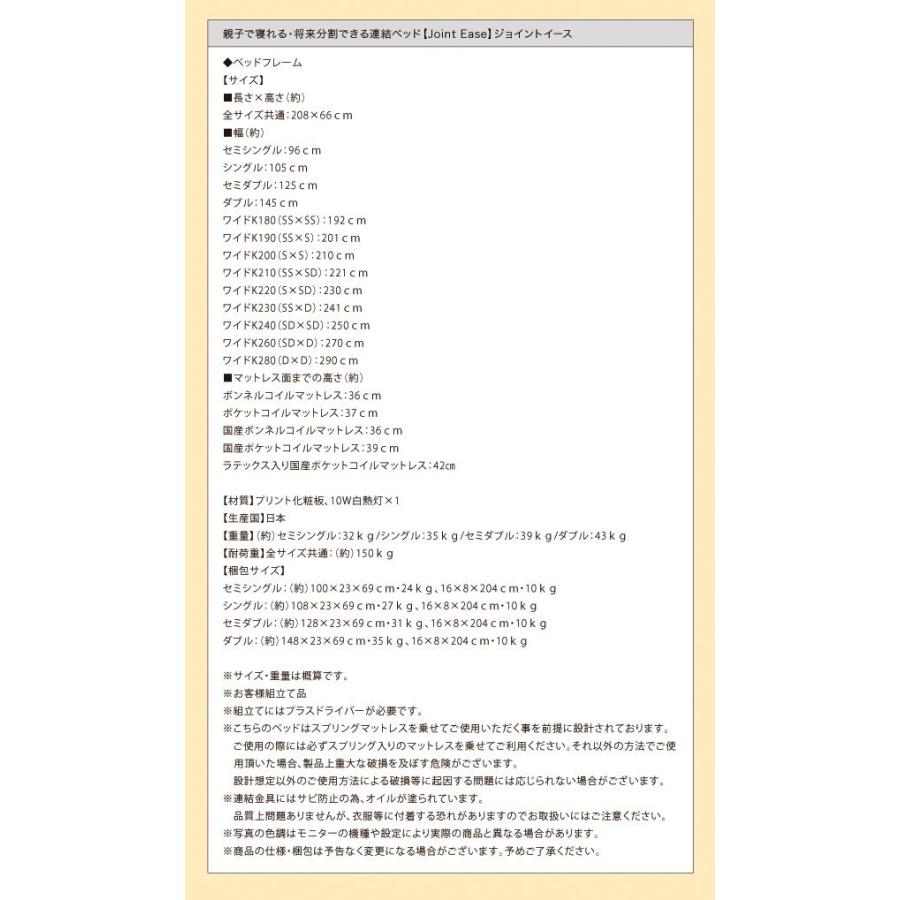 (タイムセール中) キングサイズベッド ワイドK200 ポケットコイルマットレス付き 白 ホワイト 連結ベッド