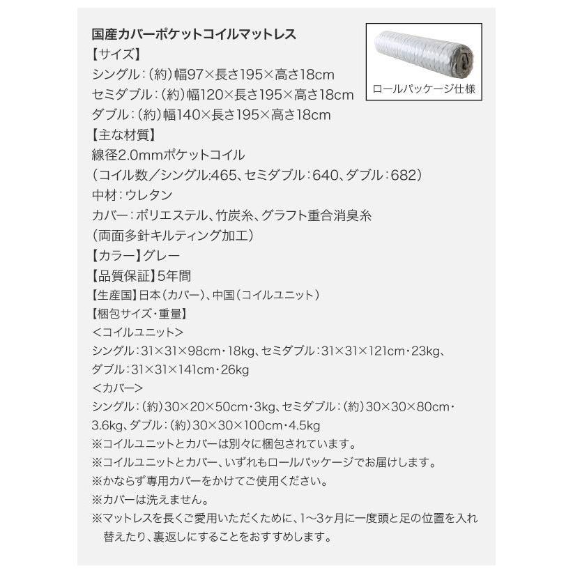 (タイムセール中) シングルベッド マットレス付き 国産カバーポケットコイル 白 ホワイト 黒 ブラック すのこベッド