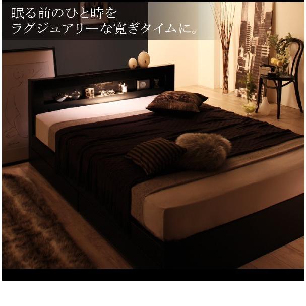 【新商品】 シングルベッド マットレス付き プレミアムポケットコイル 白 ホワイト 黒 ブラック 収納付きベッド 【UOI1050717445】(36993円)