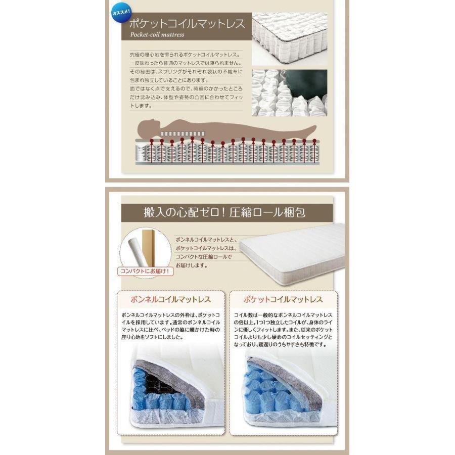キングサイズベッド ワイドK200 マットレス付き ポケットコイル 白ホワイト 連結ベッド