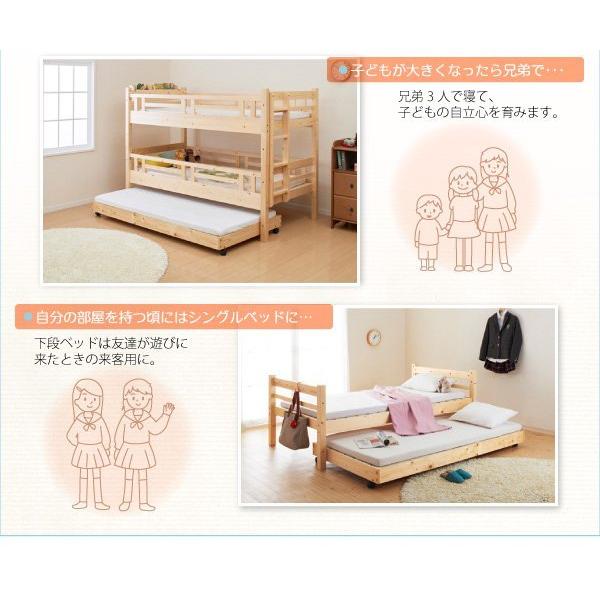 (タイムセール中) シングルベッド 3段ベッド用 ベッドフレームのみ頑丈ロータイプ