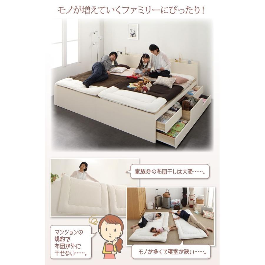(タイムセール中) キングサイズベッド ワイドK200 ベッドフレームのみ日本製 白 ホワイト 連結ベッド_2