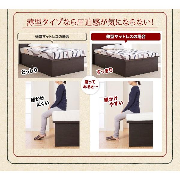 最高の品質 セミダブルベッド 跳ね上げ式ベッド ベッドフレームのみ深さグランド キャンプ用品も収納できる