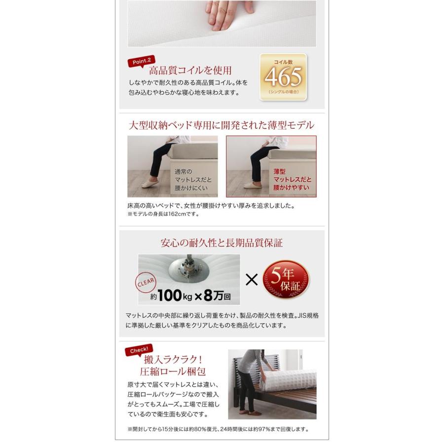 (タイムセール中) シングルベッド マットレス付き 薄型プレミアムポケットコイル 引出しなし ハイタイプ ベッド下収納 白 ホワイト 黒 ブラック