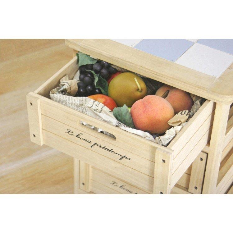 カントリー調4段引き出し収納 Le beau printemps カントリー調4段引き出し収納 Le beau printemps