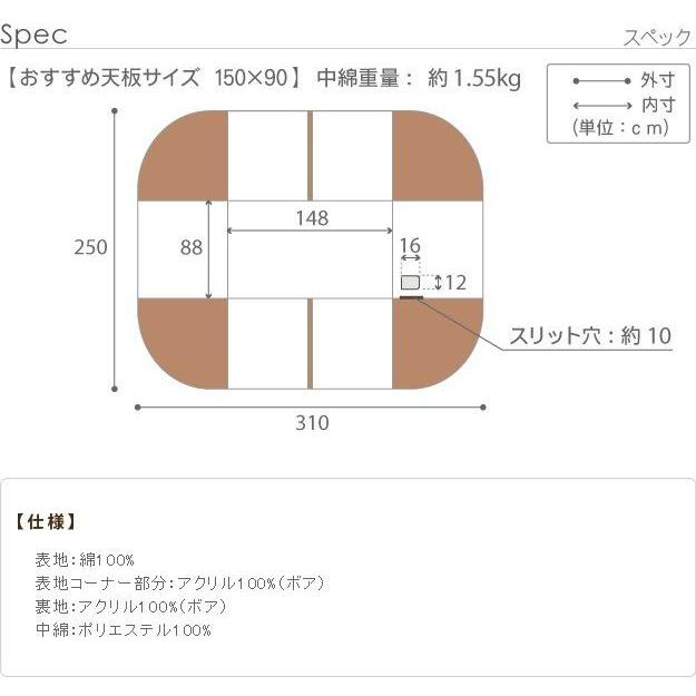 コタツ布団 ご機嫌印字機 矩形 格好のいい 夕めしこたつ用掛布団 150×90こたつ用（310×250） 省空白文字