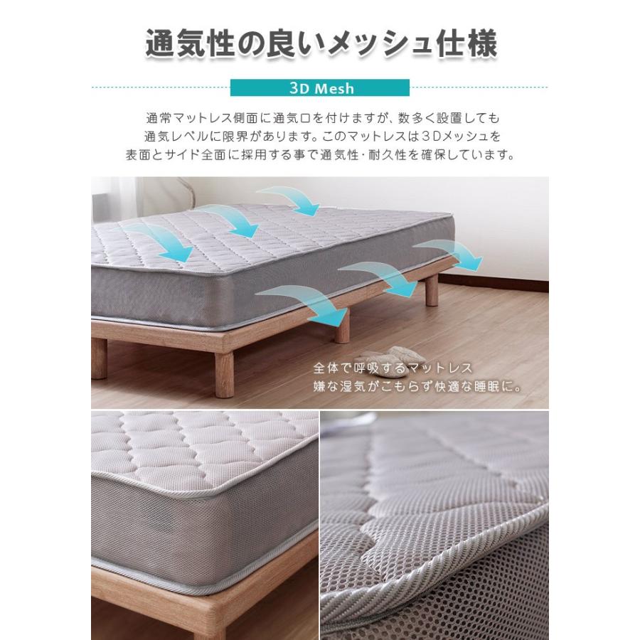 スモールセミシングルベッド 80cm マットレス付き(グレー) 北欧風 グレー｜furniturehappylife｜17