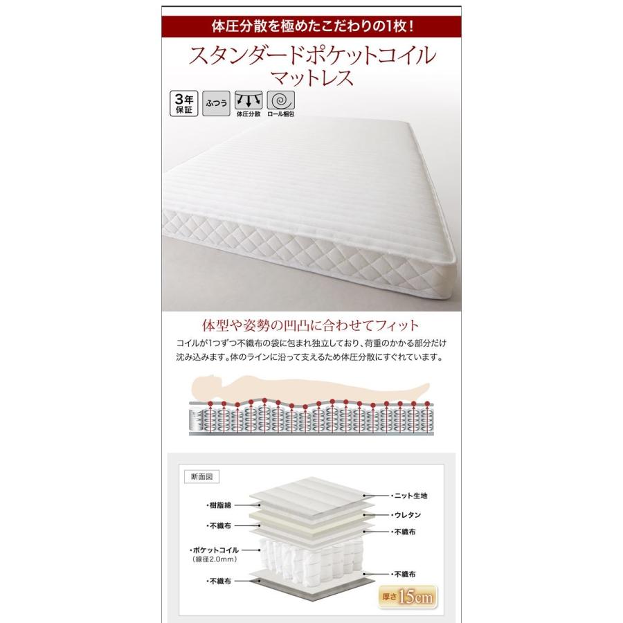 ✨美品✨ シングルベッド マットレス付き スタンダードポケットコイル 収納付きベッド 【EIM8327754154】(29320円)