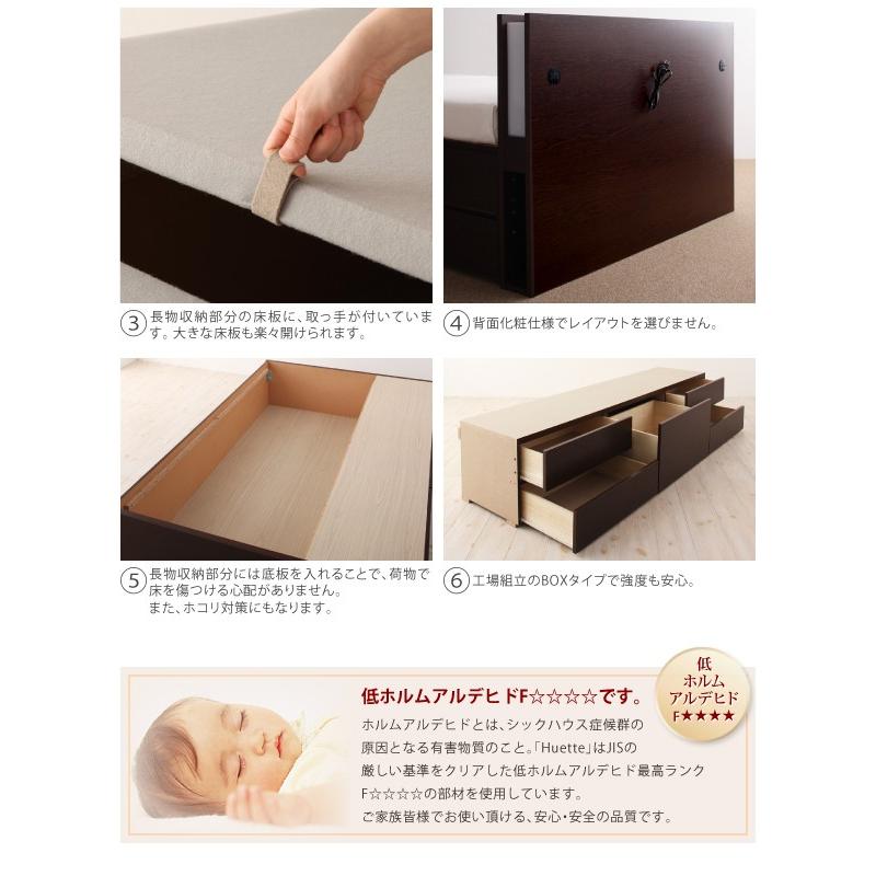 組立設置付 シングルベッド ベッドフレームのみ 引き出し収納 収納付きベッド