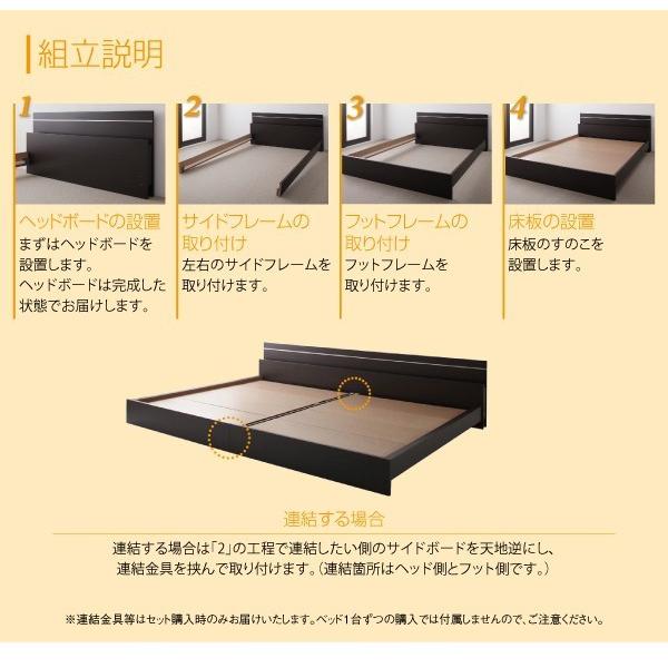 (タイムセール中) ダブルベッド ベッドフレームのみ 連結ベッド