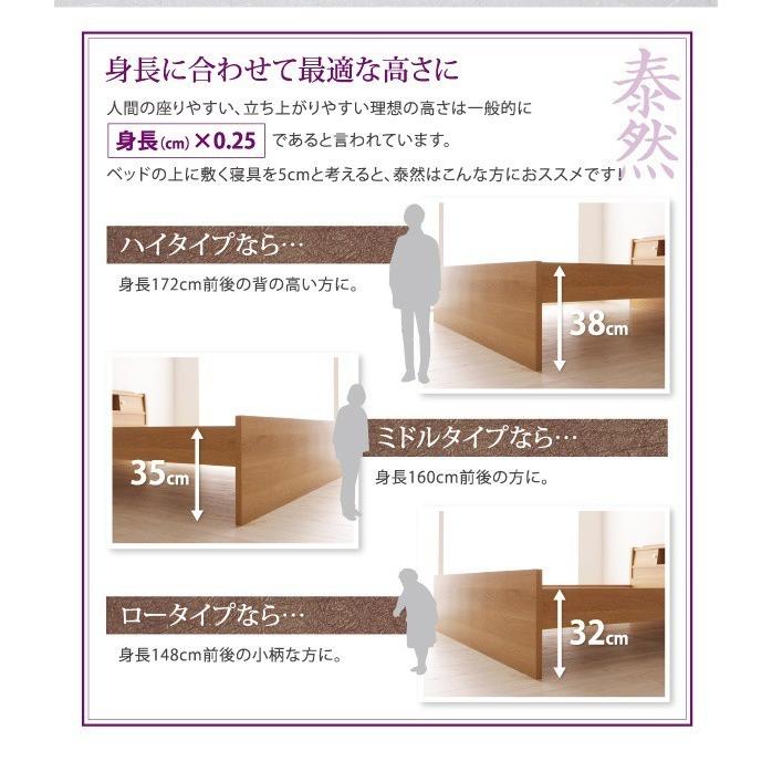 ダブルベッド 畳ベッド 棚・照明・コンセント付き_5