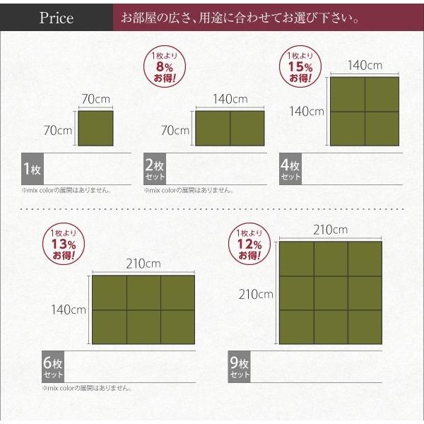 (タイムセール中) 置き畳 70×70cm 2枚セット おしゃれ 約1畳 夏用 純国産ヘリなし 日本製 ジョイントマット ユニット畳