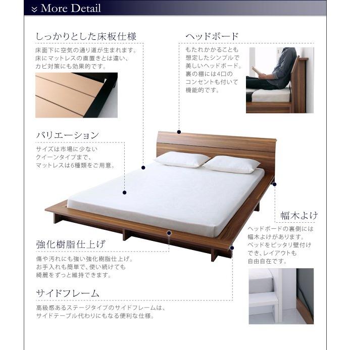 ダブルベッド マットレス付き スタンダードポケットコイル ローベッド ダブルベッド ローベッド