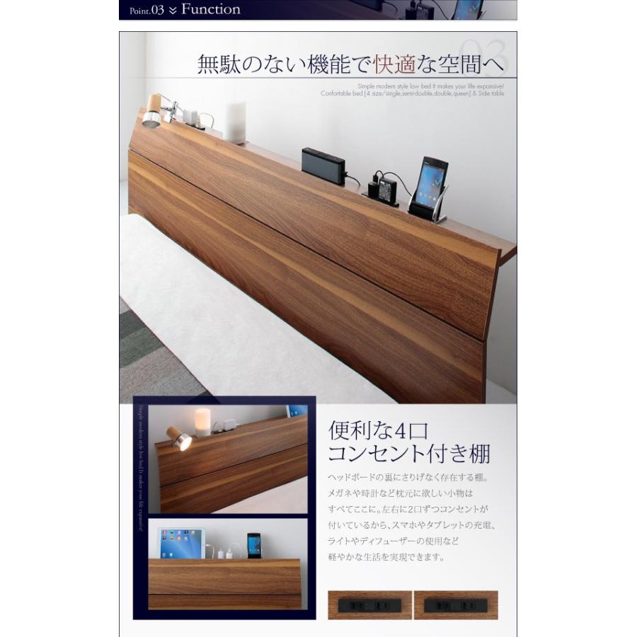 ダブルベッド マットレス付き スタンダードポケットコイル ローベッド ダブルベッド ローベッド