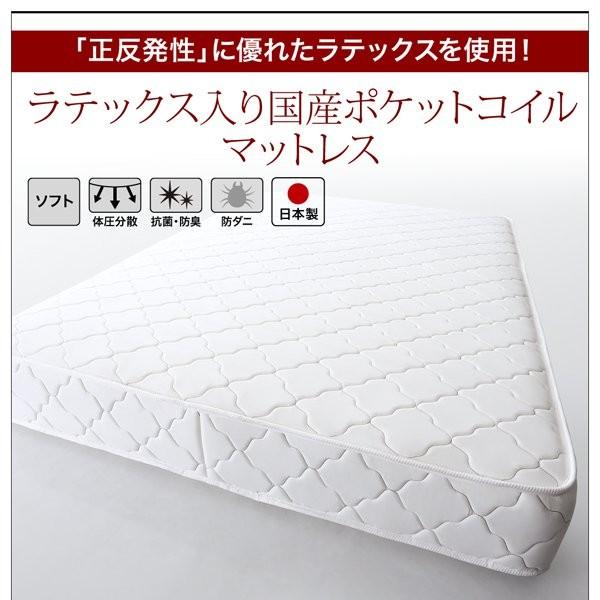 ダブルベッド ラテックス入り国産ポケットコイルマットレス付き レザーベッド おしゃれ 連結ベッド_16