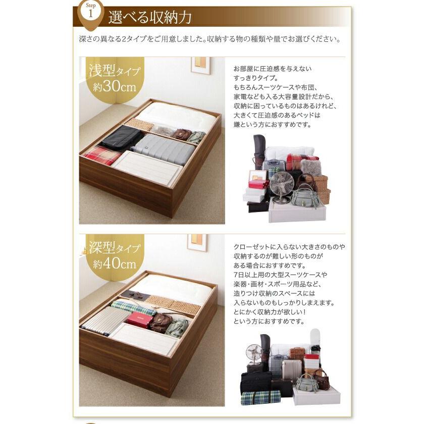 収納ベッド マットレス付き シングル 大容量 深型/ホコリよけ床板 薄型プレミアムボンネルコイル_8