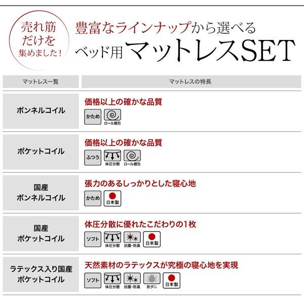 (タイムセール中) ダブルベッド マットレス付き 天然ラテックス入り国産ポケットコイル 日本製 ローベッド