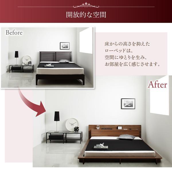 ダブルベッド マットレス付き スタンダードポケットコイル ローベッド