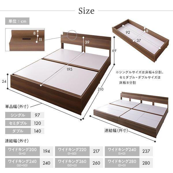 公式通販サイトでお買い 収納付きベッド シングルベッド マットレス付き ボンネルコイル ブラウン