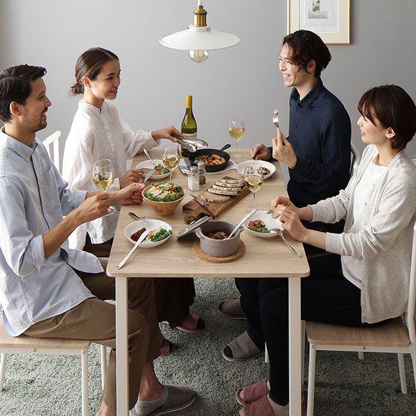 ダイニングチェアー 4人用 4脚 北欧 おしゃれ ナチュラル×ホワイト_4