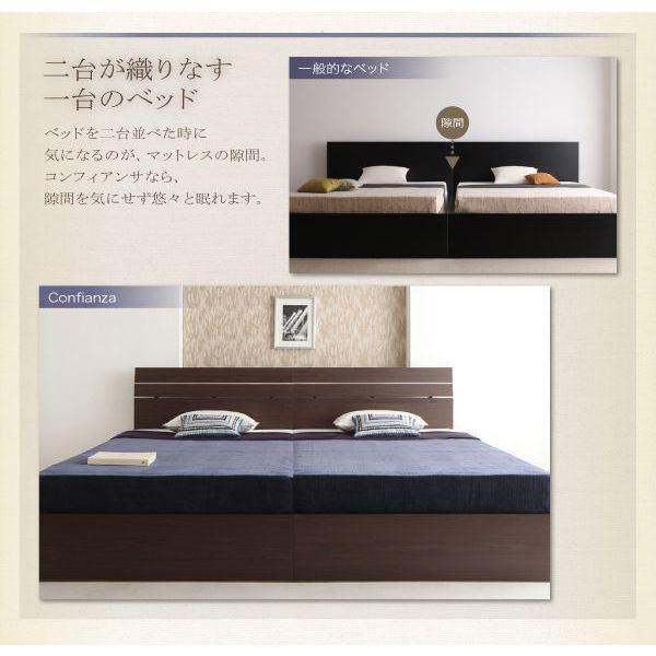 【正規通販】 (SALE) キングサイズベッド ワイドK240(S+D) 国産ボンネルコイルマットレス付き 連結ベッド