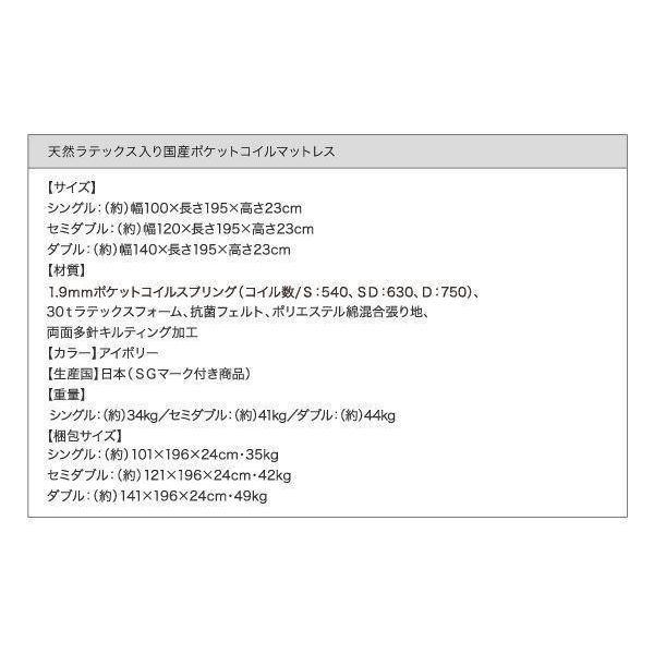 サマーセール (SALE) キングサイズベッド ワイドK240(S+D) 天然ラテックス入り国産ポケットコイルマットレス付き 連結ベッド