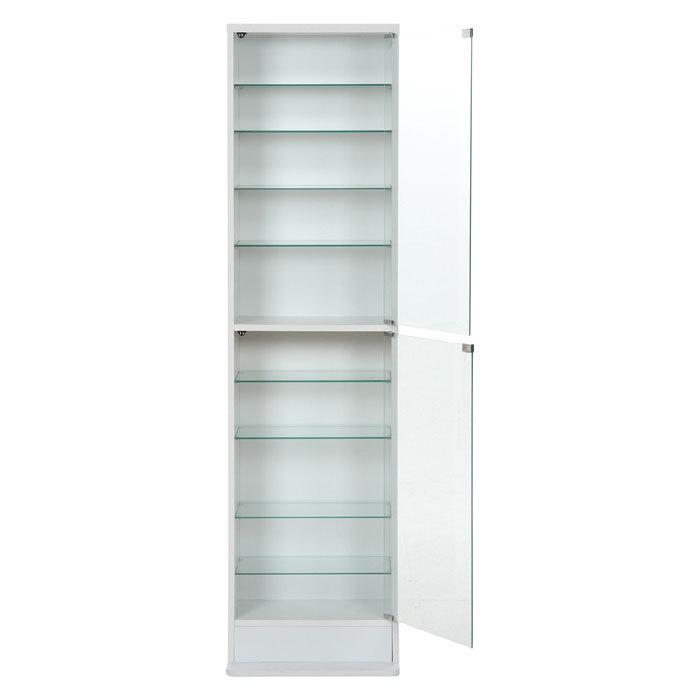 フィギュアケース コレクションケース ガラス フィギュア ハイタイプ 浅型 ホワイト 高さ180cm コレクションラック ガラスケース 大型 ハイタイプ 浅型 ホワイト