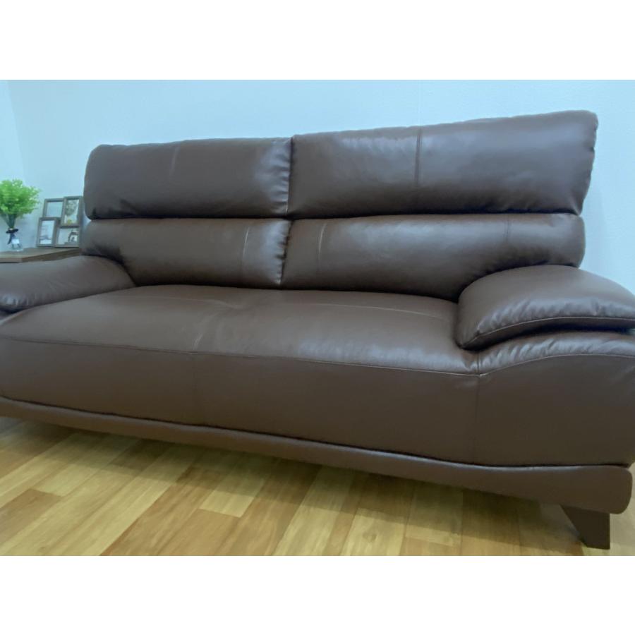 本革ソファ　3人がけ　茶色 3人掛けカウチソファ 本革 総レザー 茶［幅270］MOTTA（モッタ