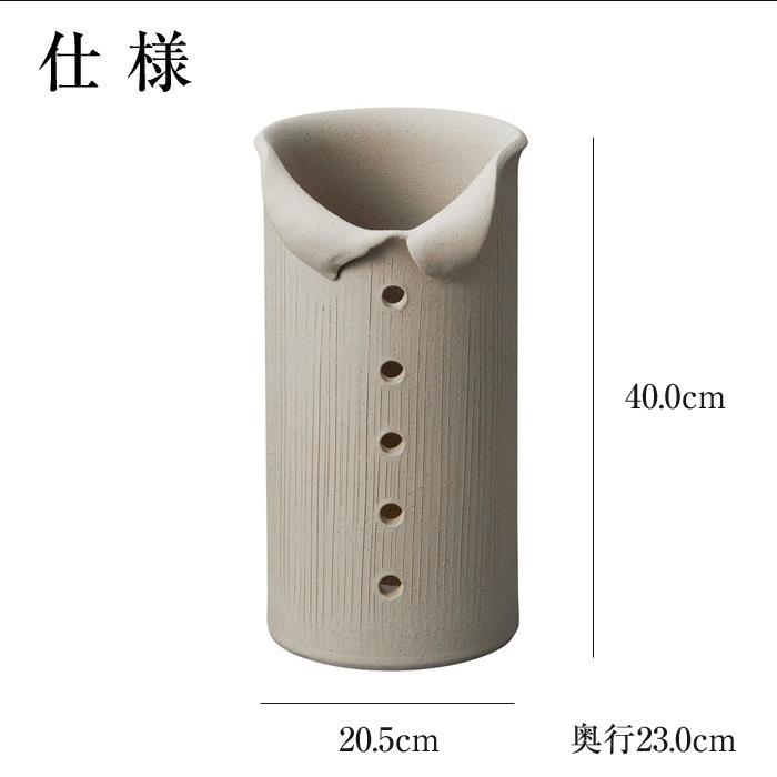 お値下げしました⤵信楽焼傘立て  火色線彫り 高さ４０cm 傘立て 陶器 20.5×23×高さ40cm 信楽焼 信楽焼き 傘立て陶器 屋外 日本