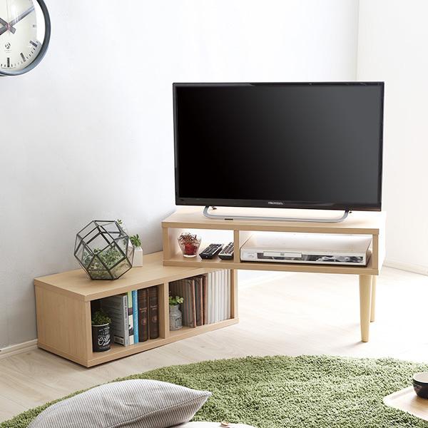 さわやかな伸縮テレビ台 幅75-135cm ホワイトオーク[7400] ホームテイスト FA-75EX さわやかな伸縮テレビ台 ホワイトオーク