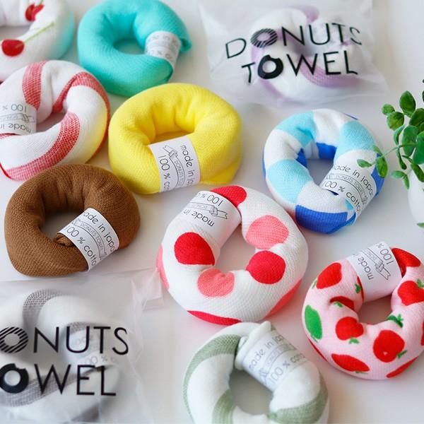 タオル・ハンカチ Dona 日本製 ガーゼハンカチ「ドーナッツタオル」（ガーゼ＆パイル）（25cm