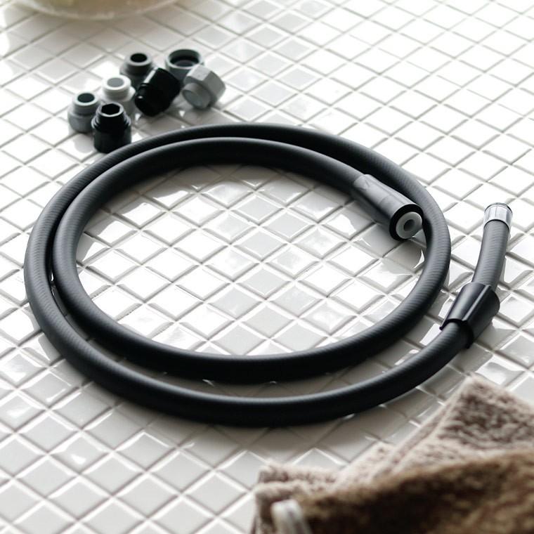 シャワーホース「ABIRU」ブラックシャワーホース（1.6m）【日本製 三栄