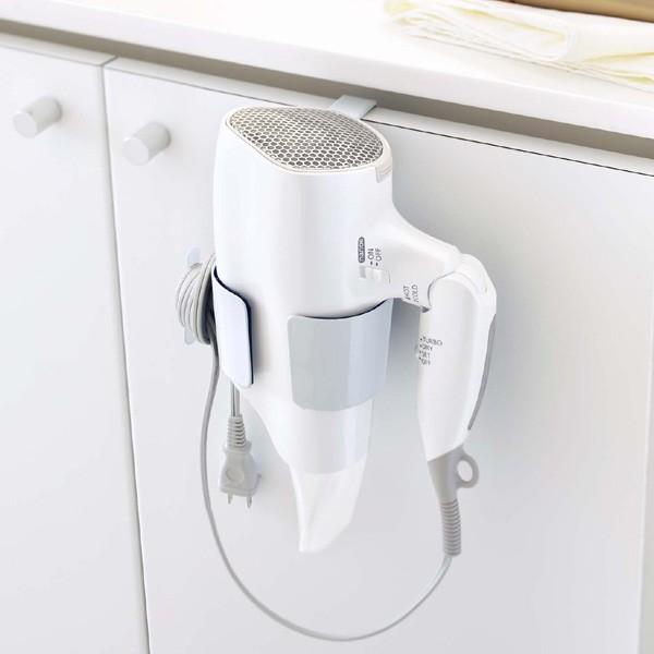 ヘアドライヤーホルダー「プレート」【ドライヤースタンド ドライヤー置き 洗面台 扉に掛けるだけ ドア 扉 化粧台 メイクスペース ドレッサー