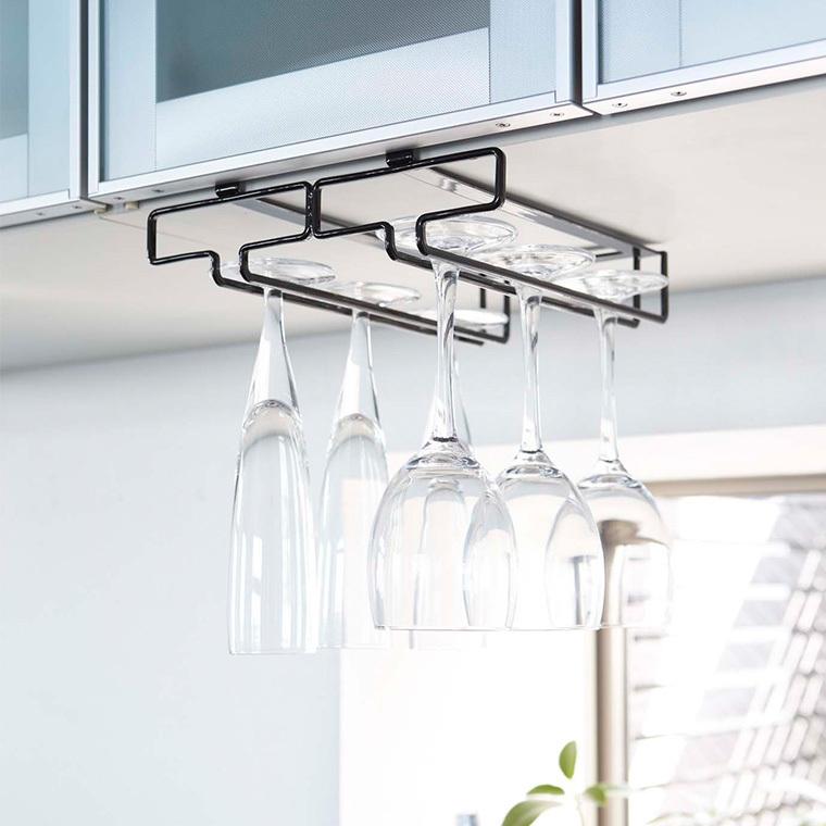 日本未発売 戸棚下ワイングラスハンガーダブル タワー Tower ワイングラスホルダー 収納 おしゃれ シンプル 見せる収納 簡単 戸棚 吊り下げ グラスラック Materialworldblog Com
