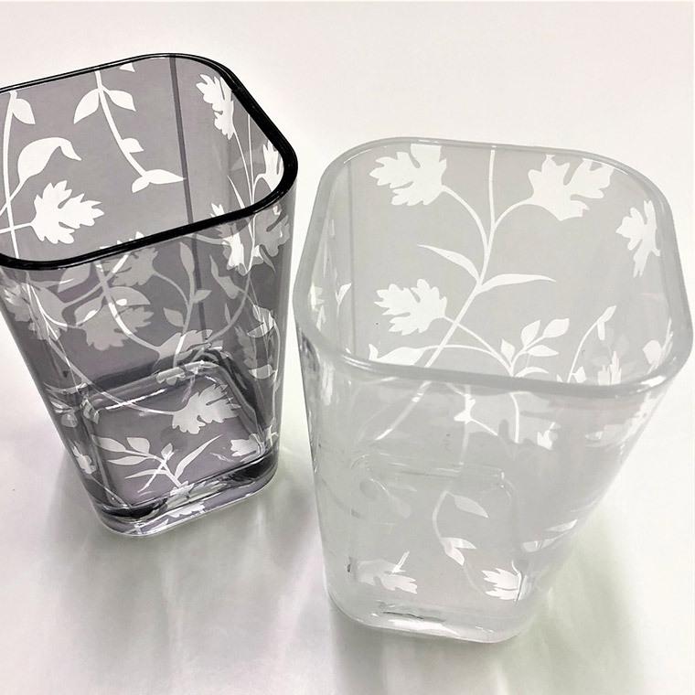 タンブラー ニューシルエット タンブラー コップ カップ 歯磨き ハミガキ うがい アクリル サニタリー 洗面所 ハブラシ うがいコップ 北欧 植物柄 花柄 1240 お風呂のソムリエshop 通販 Yahoo ショッピング