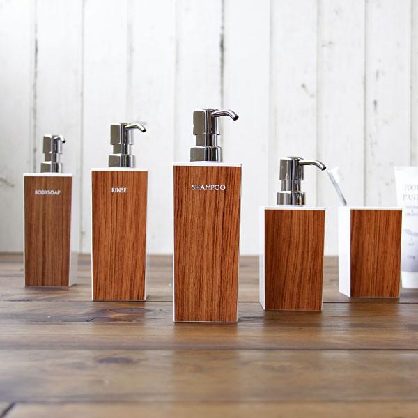 歯ブラシスタンド 「WOODY」（白／チーク）【日本製 ハブラシ立て