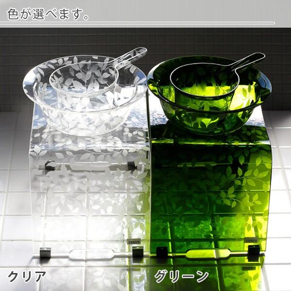 バスチェア セット「ユトハ」アクリルバスチェア＆洗面器＆手桶3点