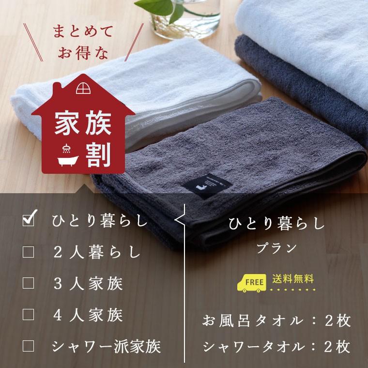 日本製 タオルセット BATHLIER「大人の平日タオル」（1人暮らしプラン