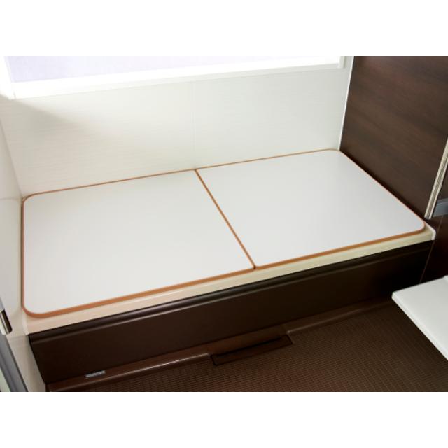 【 公式 】 風呂ふた 東プレ オーダー 冷めにく〜い風呂ふた 奥行 71 〜 75 × 間口 111 〜 115 cm ２枚割 特注 保温 エコ 節電 断熱 浴槽蓋 サイズ 日本製の画像