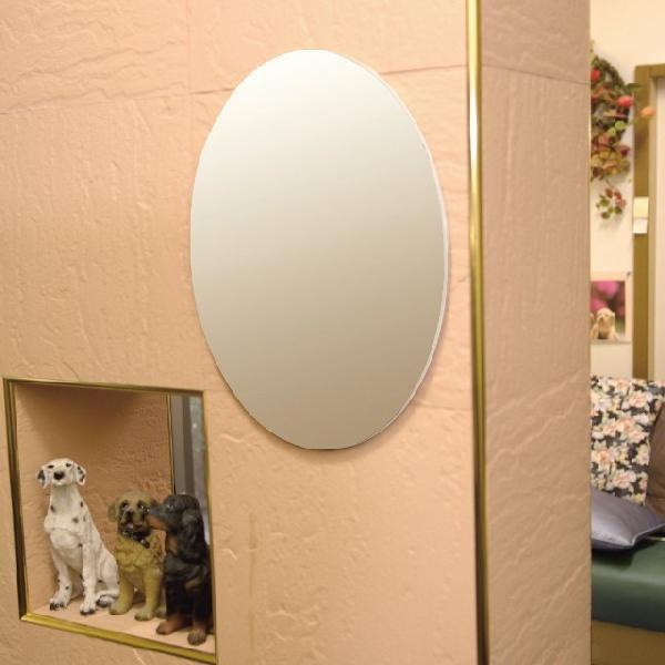 鏡 東プレ セーフティミラー 楕円 ( 大 )  43 cm&times; 34 cm 割れない 軽量 防災 対策 浴室 OK 日本製 SF-22