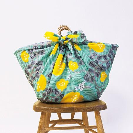 風呂敷 大判 100cm こはれアクアドロップふろしきハチドリ グリーン