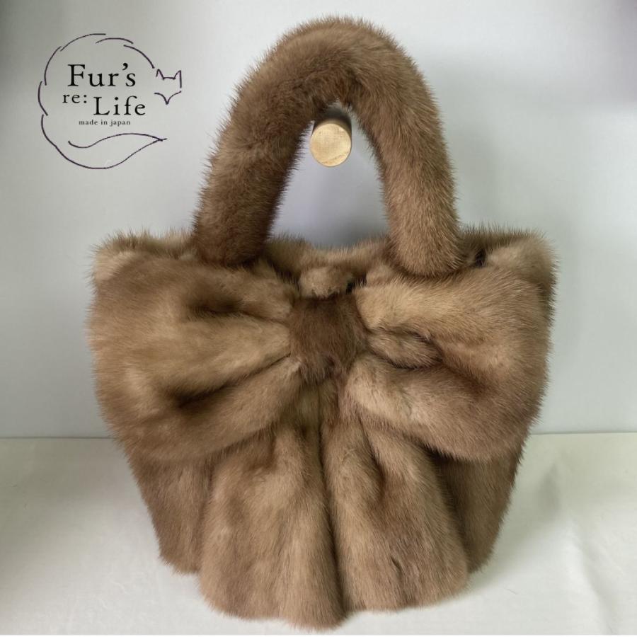 リアルファーバッグ　メイドインジャパン　ハンドメイド　パステルミンク　ミンク　リアルファー　リアルファーバッグリボン付き :  furbag-mink020 : Fur’s re.Life - 通販 - Yahoo!ショッピング