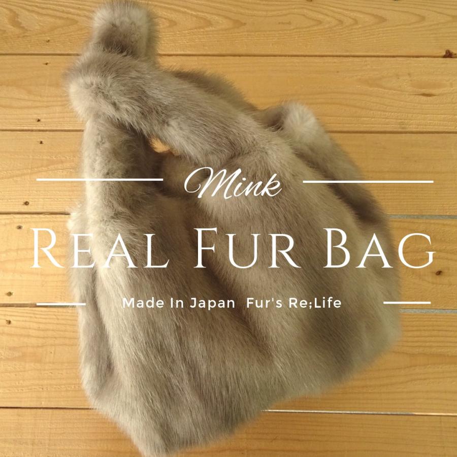 ＜毛皮専門メーカーからの直販商品＞リアルファーバッグ・ワンハンドタイプ（サファイア）/メイドインジャパン/ハンドメイド/リアルファー/ミンク