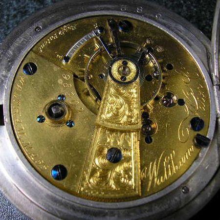 AMERICAN WATCH CO. （WALTHAM) 大型鍵巻き銀製アンティーク懐中時計