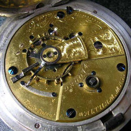 AMERICAN WATCH CO. （WALTHAM) 大型鍵巻き銀製アンティーク懐中時計