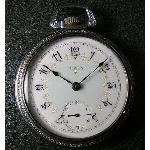 Elgin エルジン　懐中時計　アンティーク ELGIN（エルジン） 大型ファンシーダイヤル 手巻きアンティーク懐中