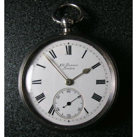 【動作未確認】　 J.W. Benson London 懐中時計　銀製 J.W.Benson 鍵巻き銀製アンティーク懐中時計 : 古時計の館 - 通販